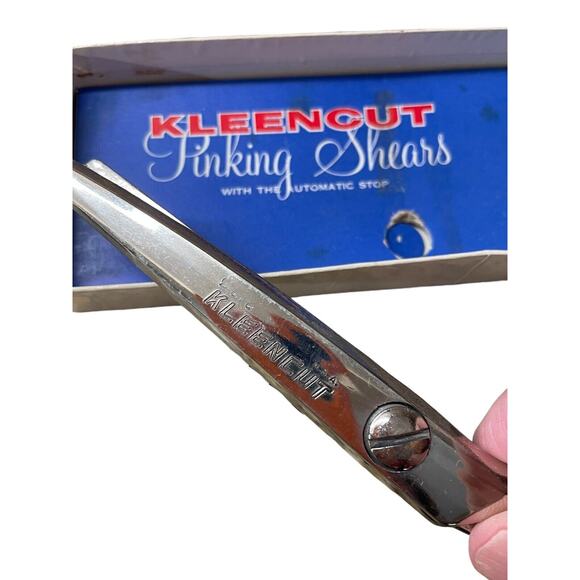 Vintage Kleencut Scissors Pinking Shears 7.5 Fabric Cutting‎ Sewing with Box - Picture 5 of 7